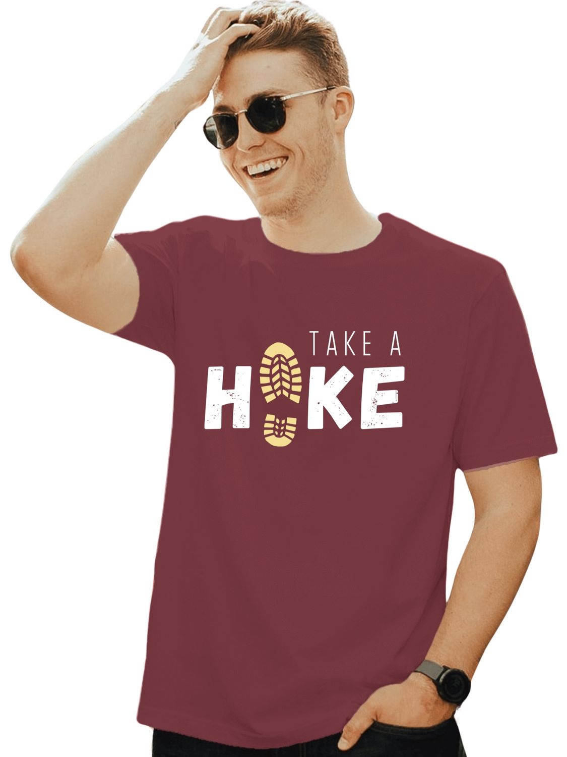 TAKE A HIKE - UNISEX T SHIRT - I'd rather be Hiking ( black, blue, maroon )