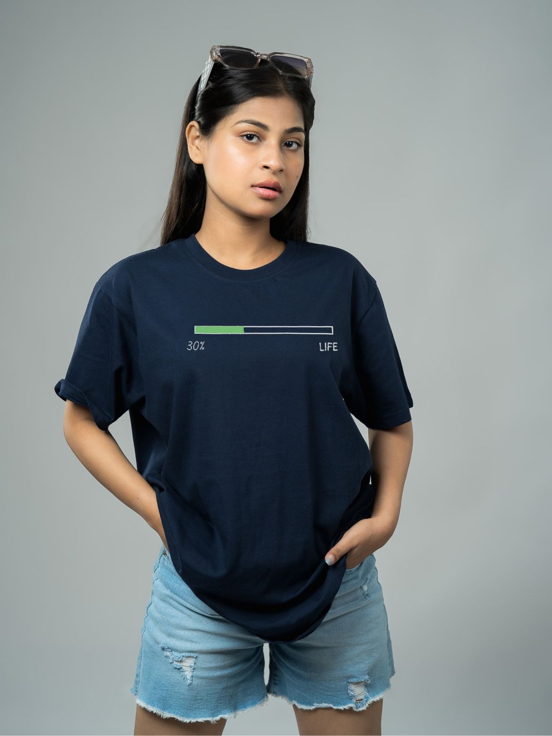 Roads to India® Men's Pure Cotton Casual T-Shirt – Life Percentage Graphic Tee | Unisex Fit (Regular & Oversized) | 180/220 GSM | Half Sleeve, Round Neck | S–5XL | Black, Navy Blue