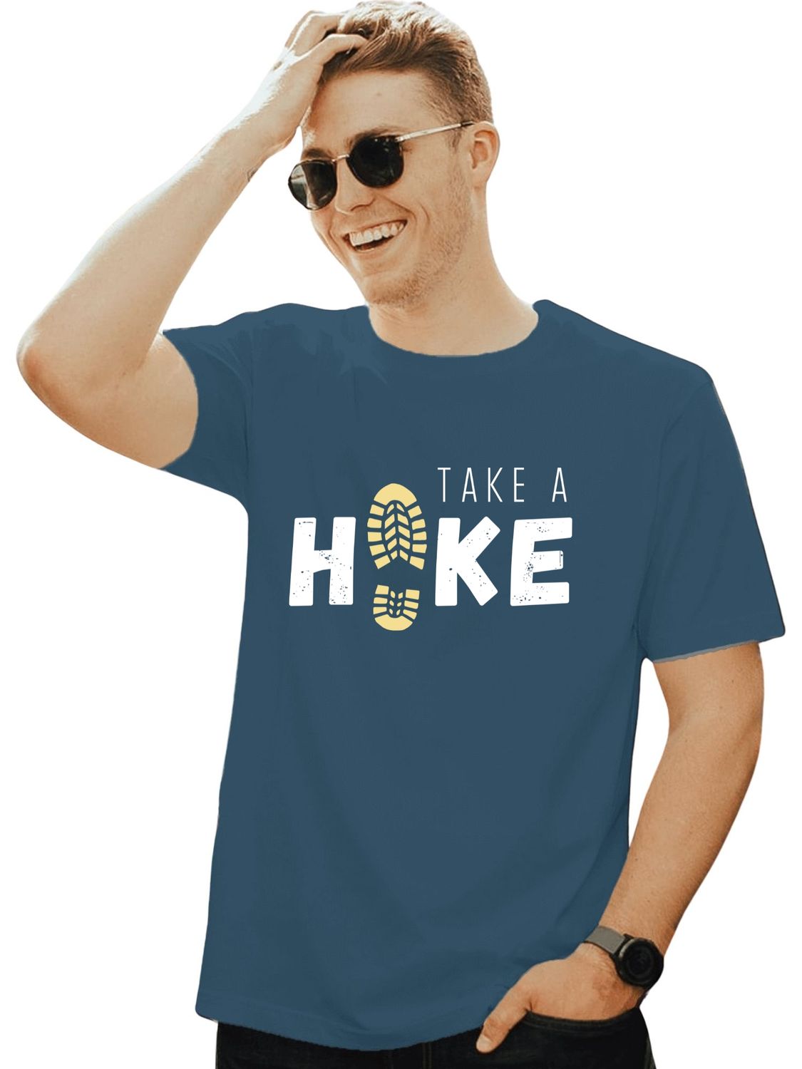 TAKE A HIKE - UNISEX T SHIRT - I'd rather be Hiking ( black, blue, maroon )