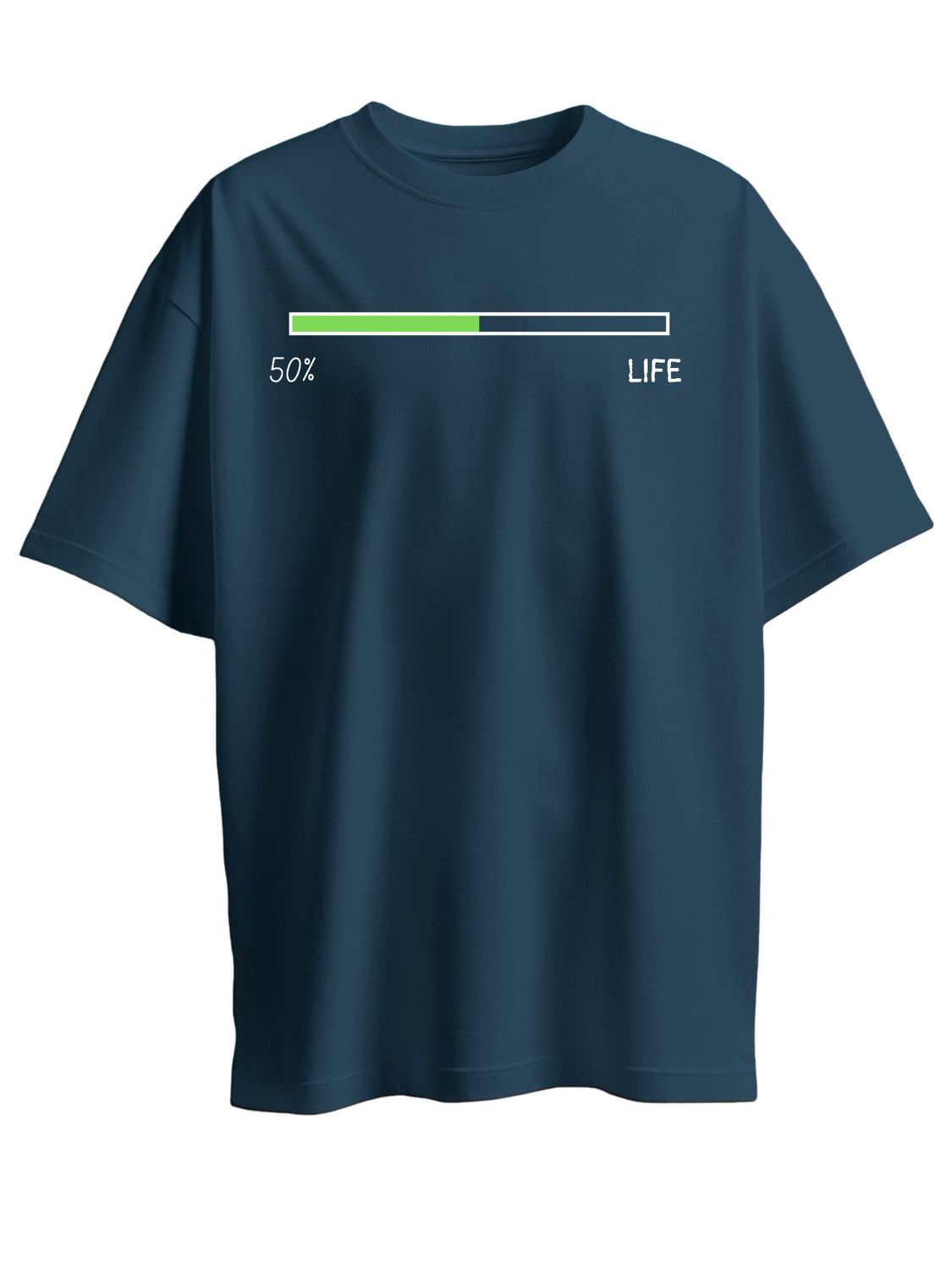 Roads to India® Men's Pure Cotton Casual T-Shirt – Life Percentage Graphic Tee | Unisex Fit (Regular & Oversized) | 180/220 GSM | Half Sleeve, Round Neck | S–5XL | Black, Navy Blue