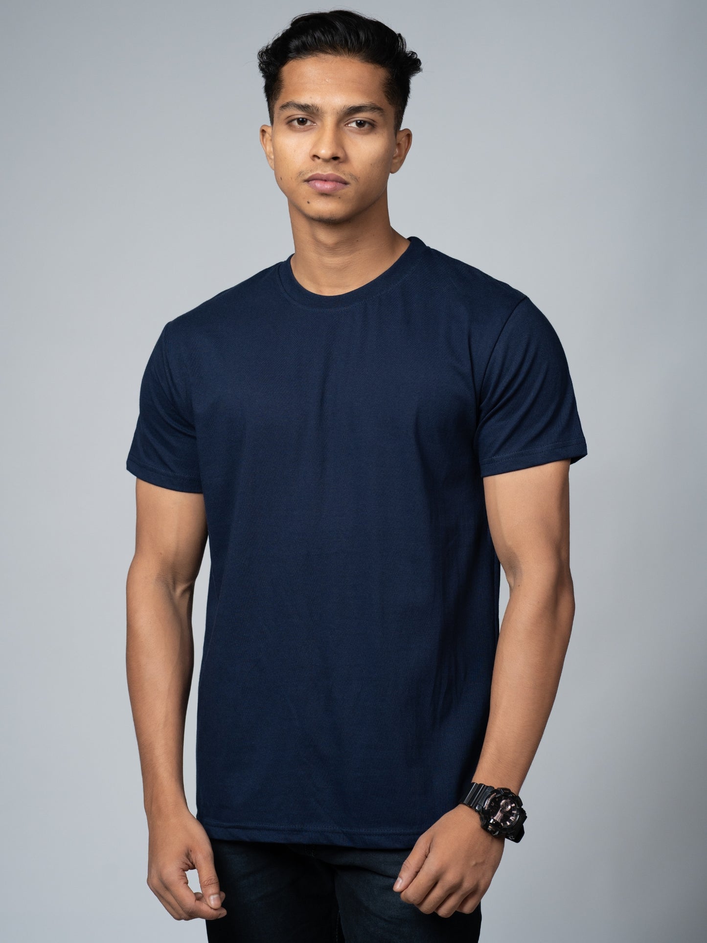 Roads to India® Men's Cotton Casual T-Shirt – Premium Plain T-Shirt | Unisex Fit (Regular)| 180 GSM | Half Sleeve, Round Neck | S–5XL | White, Black, Nevy Blue, Red, Golden Yellow, Olive Green, Grey