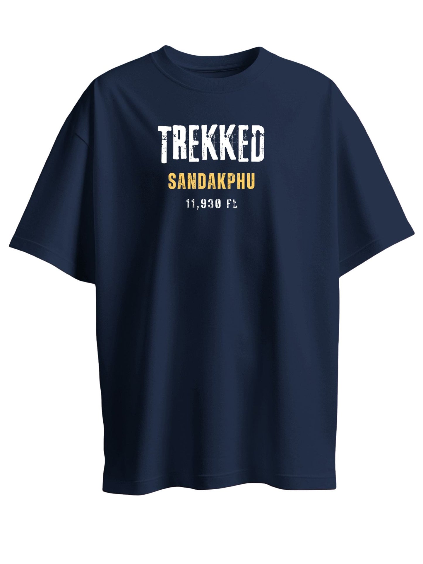Roads to India® Men's Cotton Trekking T-Shirt – Trekked Sandakphu–Phalut Graphic Tee | Regular & Oversized | 180/220 GSM | Half Sleeve, Round Neck | S–5XL | Black, Blue, Red, Grey, Olive