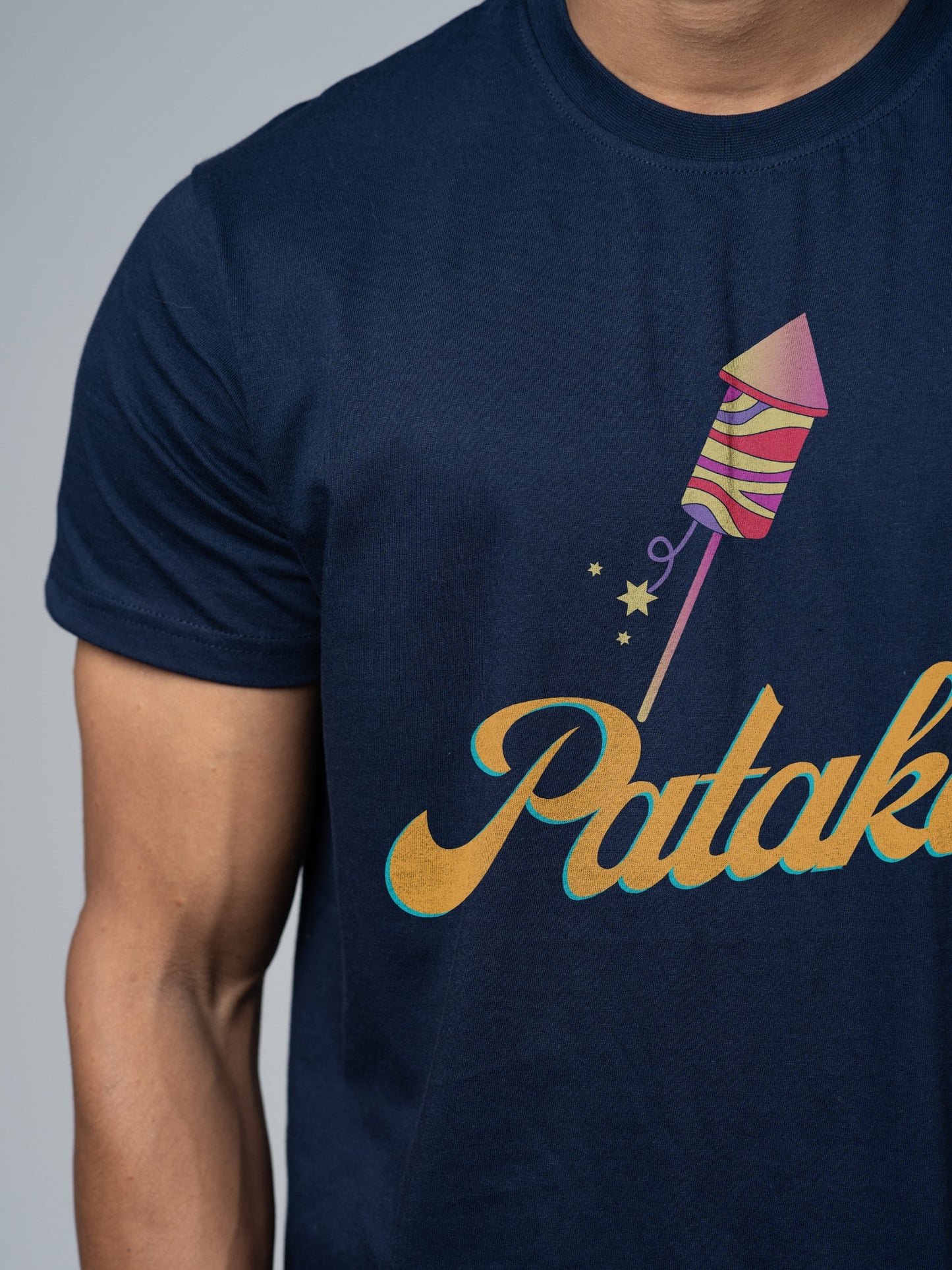 Roads to India® T-Shirt for Men – 100% Cotton Beware of Pataka Half Sleeve Round Neck Graphic Print Tee | Unisex Regular & Oversized Fit | 180/220 GSM | S–5XL | Black, Navy Blue, Olive Green