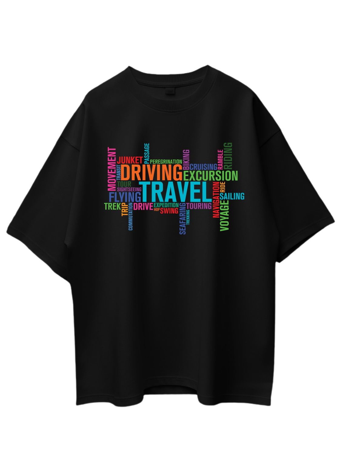 Roads to India® Cotton T-Shirt for Men – Travel Typography Graphic Print Tee | Half Sleeve Round Neck | Unisex Regular Fit | 180 GSM | White, Black | S to 5XL