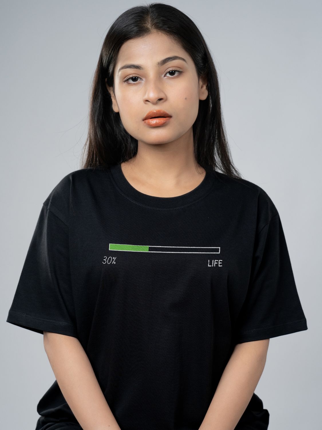 Roads to India® Men's Pure Cotton Casual T-Shirt – Life Percentage Graphic Tee | Unisex Fit (Regular & Oversized) | 180/220 GSM | Half Sleeve, Round Neck | S–5XL | Black, Navy Blue