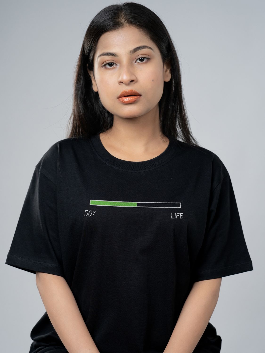 Roads to India® Men's Pure Cotton Casual T-Shirt – Life Percentage Graphic Tee | Unisex Fit (Regular & Oversized) | 180/220 GSM | Half Sleeve, Round Neck | S–5XL | Black, Navy Blue