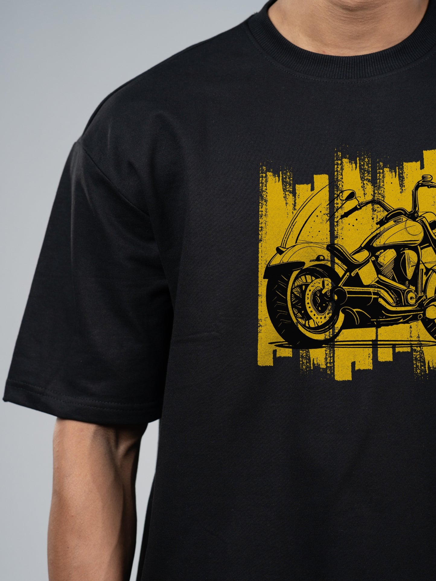 Roads to India® Cotton T-Shirt for Men  – Ladakh Riders Batch Motorcycle Graphic Tee | Half Sleeve Round Neck | Unisex Regular & Oversized Fit | 180/220 GSM | Black, Navy Blue | S to 5XL