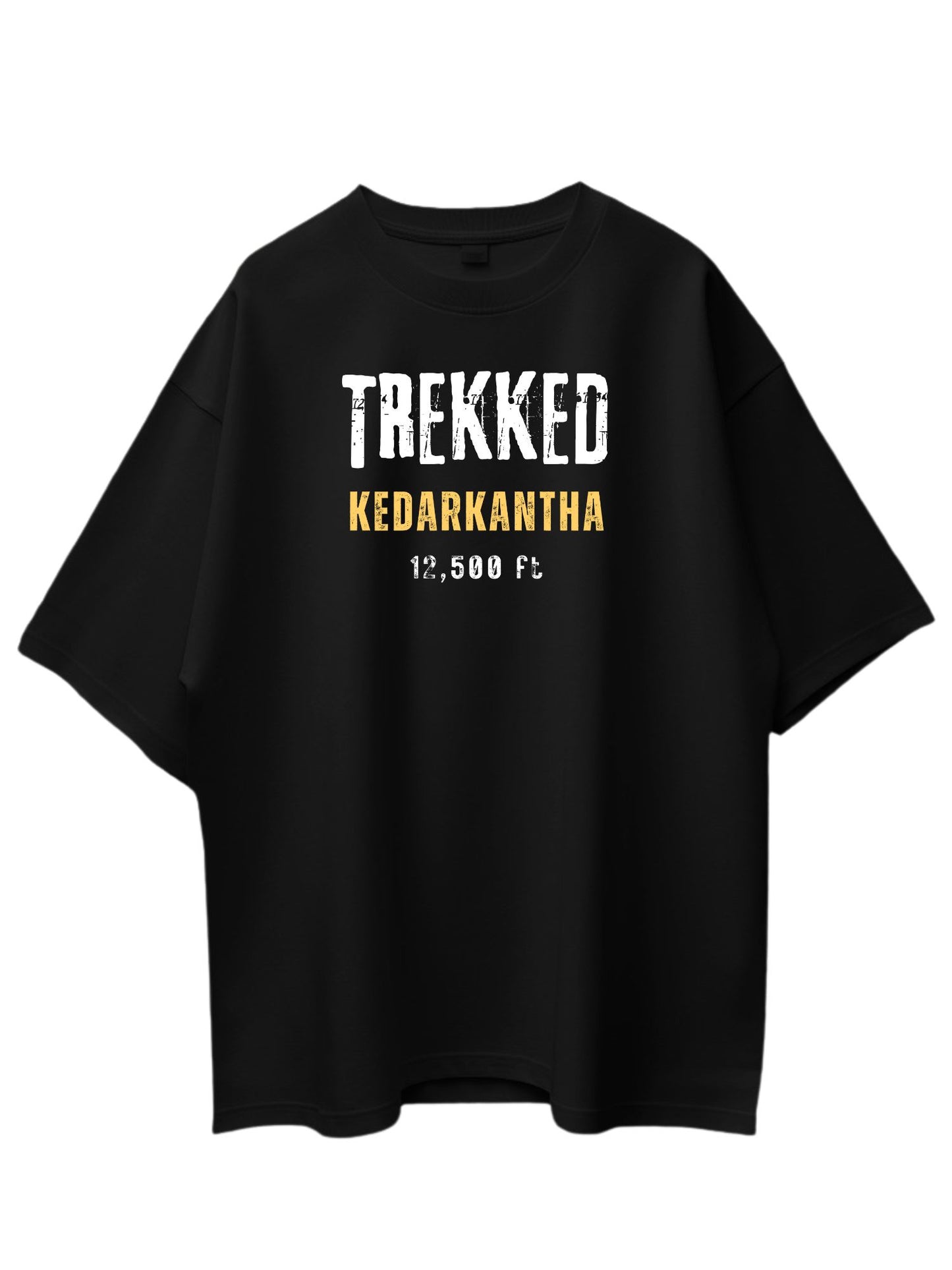 Roads to India® Men's Cotton Trekking T-Shirt – Trekked Kedarkantha Graphic Tee | Unisex Fit (Regular & Oversized) | 180/220 GSM | Half Sleeve, Round Neck | S–5XL | Black, Navy Blue