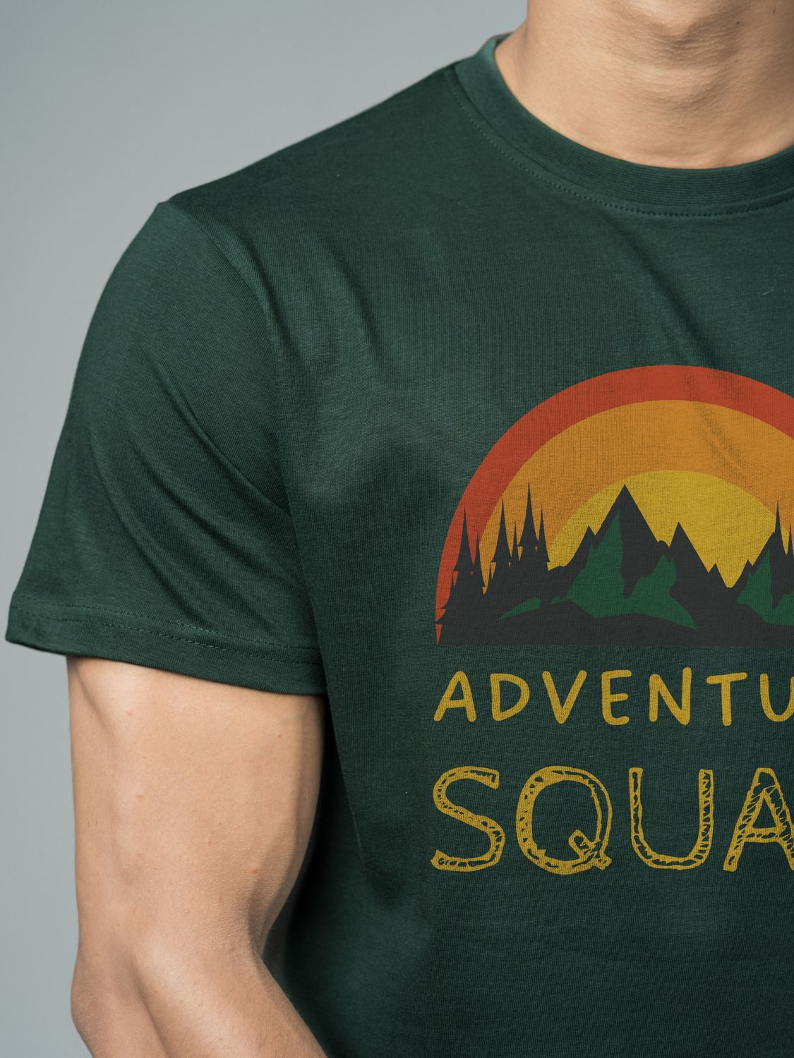 Roads to India® Cotton T-Shirt for Men – Adventure Squad Graphic Print Tee | Half Sleeve Round Neck | Unisex Regular Fit | 180 GSM | Black, Navy Blue, Olive, Red | S to 5XL