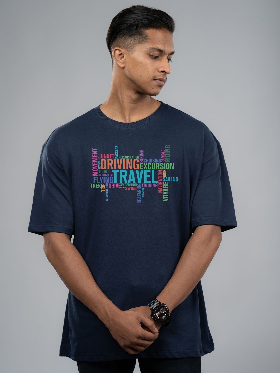 Roads to India® Cotton T-Shirt for Men – Travel Typography Graphic Print Tee | Half Sleeve Round Neck | Unisex Regular Fit | 180 GSM | White, Black | S to 5XL