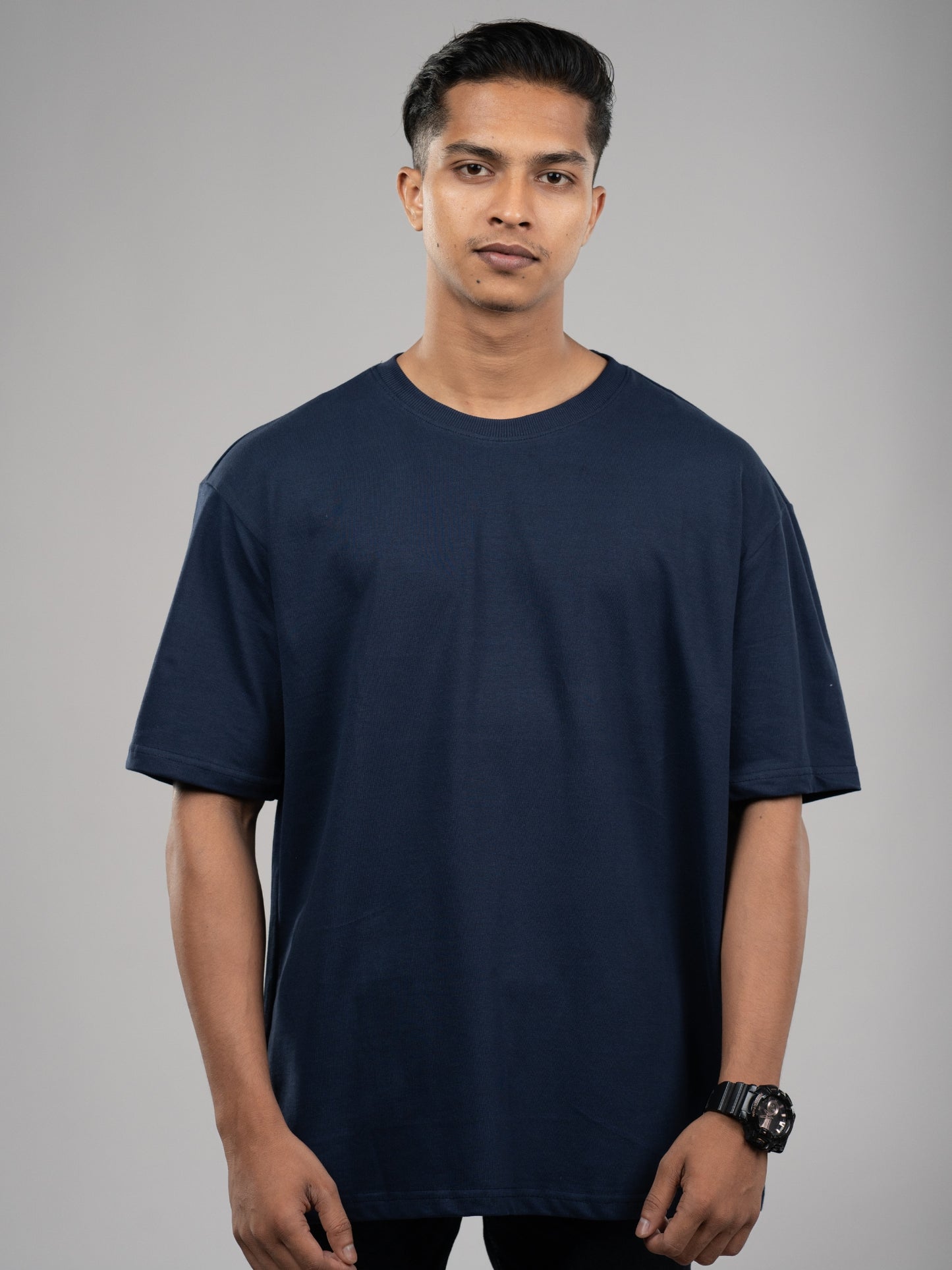 Roads to India® Men's Cotton Casual T-Shirt – Premium Plain Tee | Unisex Fit (Oversized) | 220 GSM | Half Sleeve, Round Neck | S–5XL | Black, Navy Blue, White