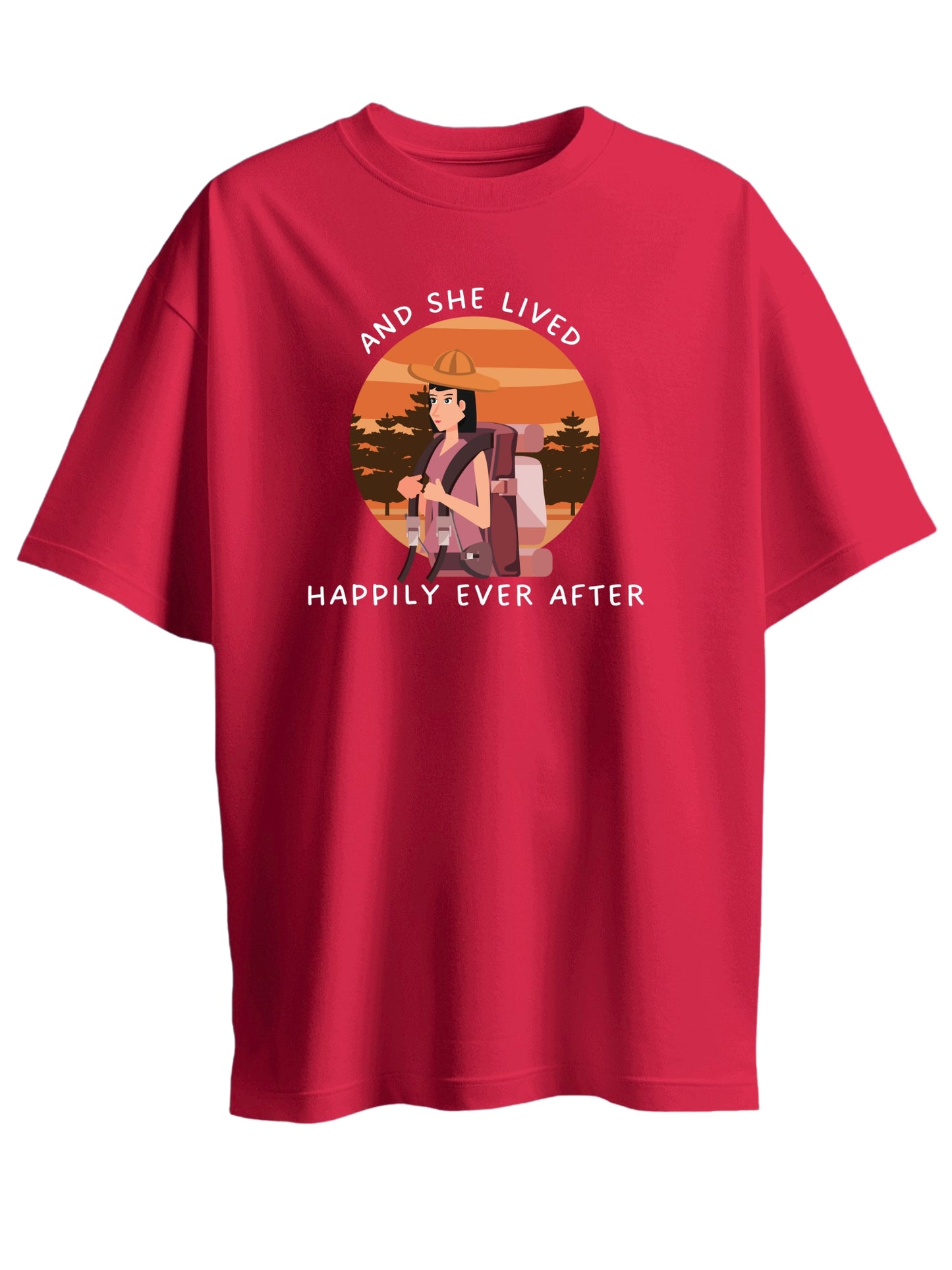 AND SHE LIVED HAPPILY EVER AFTER - WOMENS T SHIRT - to travel is to live
