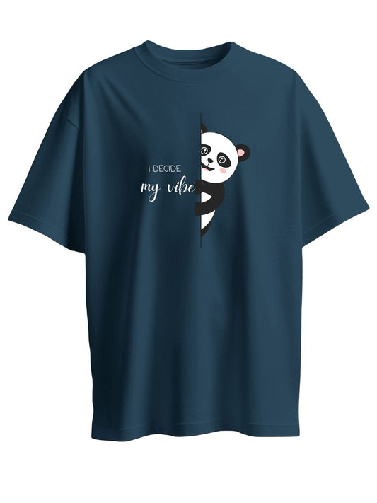 Roads to India® Women's Pure Cotton Casual T-Shirt – I Decide My Vibe Graphic Tee | Unisex Fit (Regular & Oversized) | 180/220 GSM | Half Sleeve, Round Neck | S–5XL | Navy Blue, White, Red