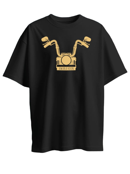 Roads to India® Men's Pure Cotton Trekking T-Shirt – Aawara Hoon Graphic Tee | Unisex Regular & Oversized Fit | 180/220 GSM | Half Sleeve Round Neck | S–5XL | White, Green, Yellow
