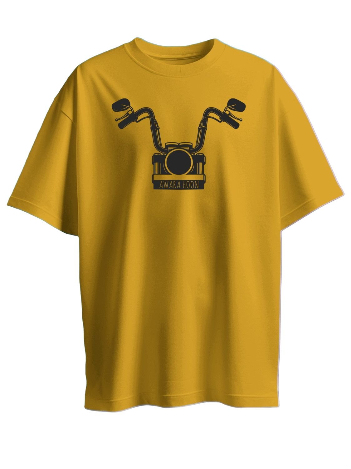 Roads to India® Men's Pure Cotton Trekking T-Shirt – Aawara Hoon Graphic Tee | Unisex Regular & Oversized Fit | 180/220 GSM | Half Sleeve Round Neck | S–5XL | White, Green, Yellow