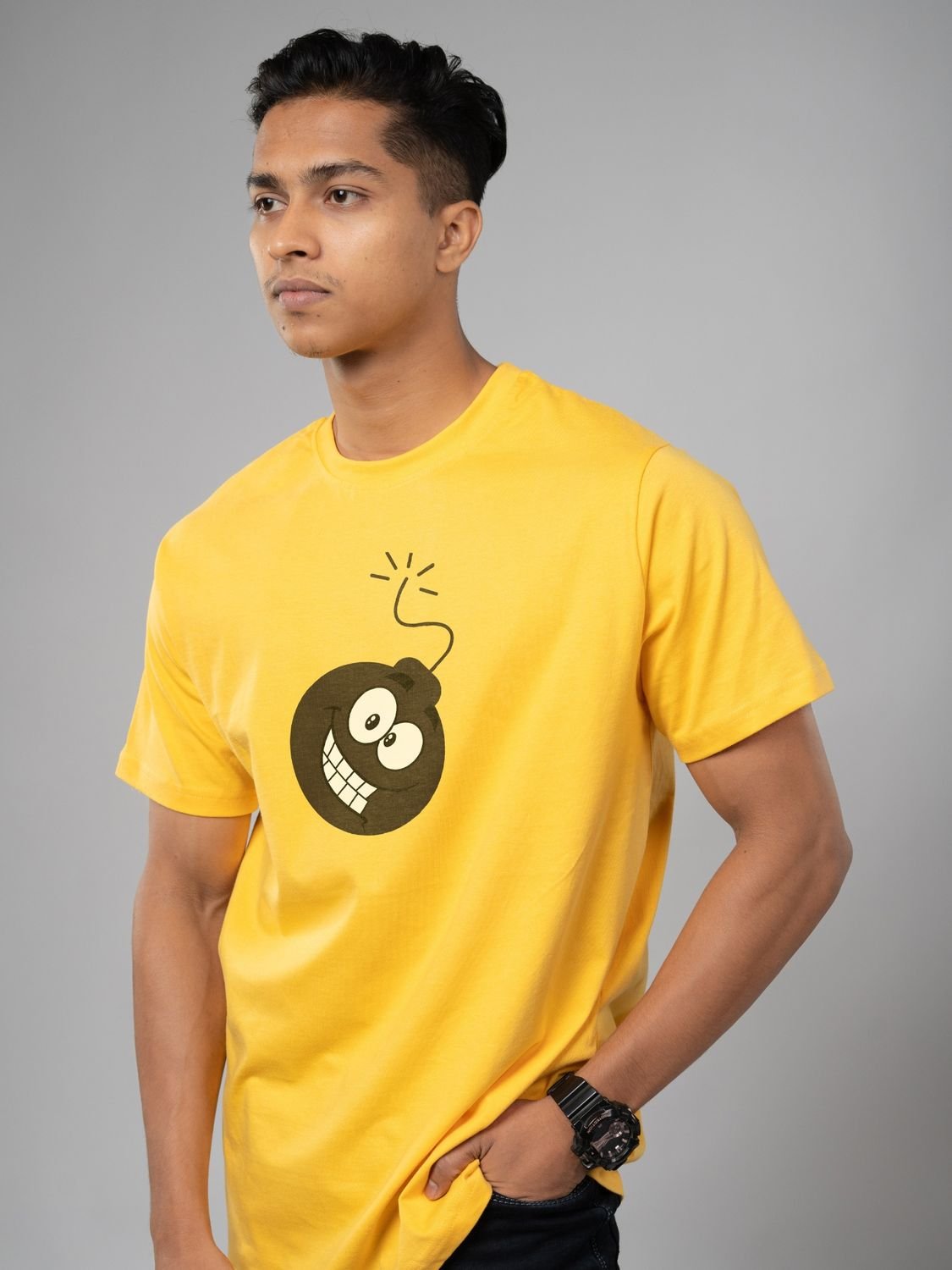 Roads to India® T-Shirt for Men – 100% Cotton Bombastic Diwali Half Sleeve Round Neck Graphic Print Tee | Unisex Regular & Oversized Fit | 180/220 GSM | S–5XL | White, Yellow, Red