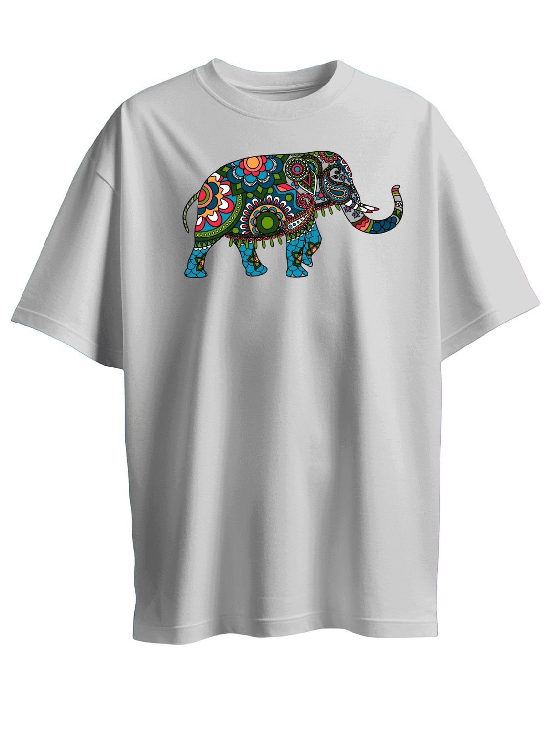 Roads to India® T-Shirt for Men – 100% Cotton Elephant Half Sleeve Round Neck Graphic Print Tee | Unisex Regular & Oversized Fit | 180/220 GSM | S–5XL | White, Yellow, Black