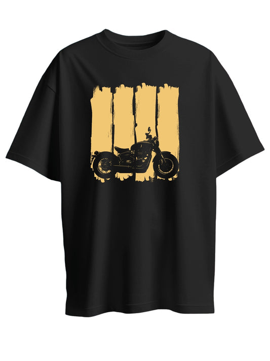 Roads to India® T-Shirt for Men – 100% Cotton Ladakh Motorcycle Rider Half Sleeve Round Neck Graphic Print Tee | Regular & Oversized Fit | 180/220 GSM | S–5XL | Black, Navy Blue