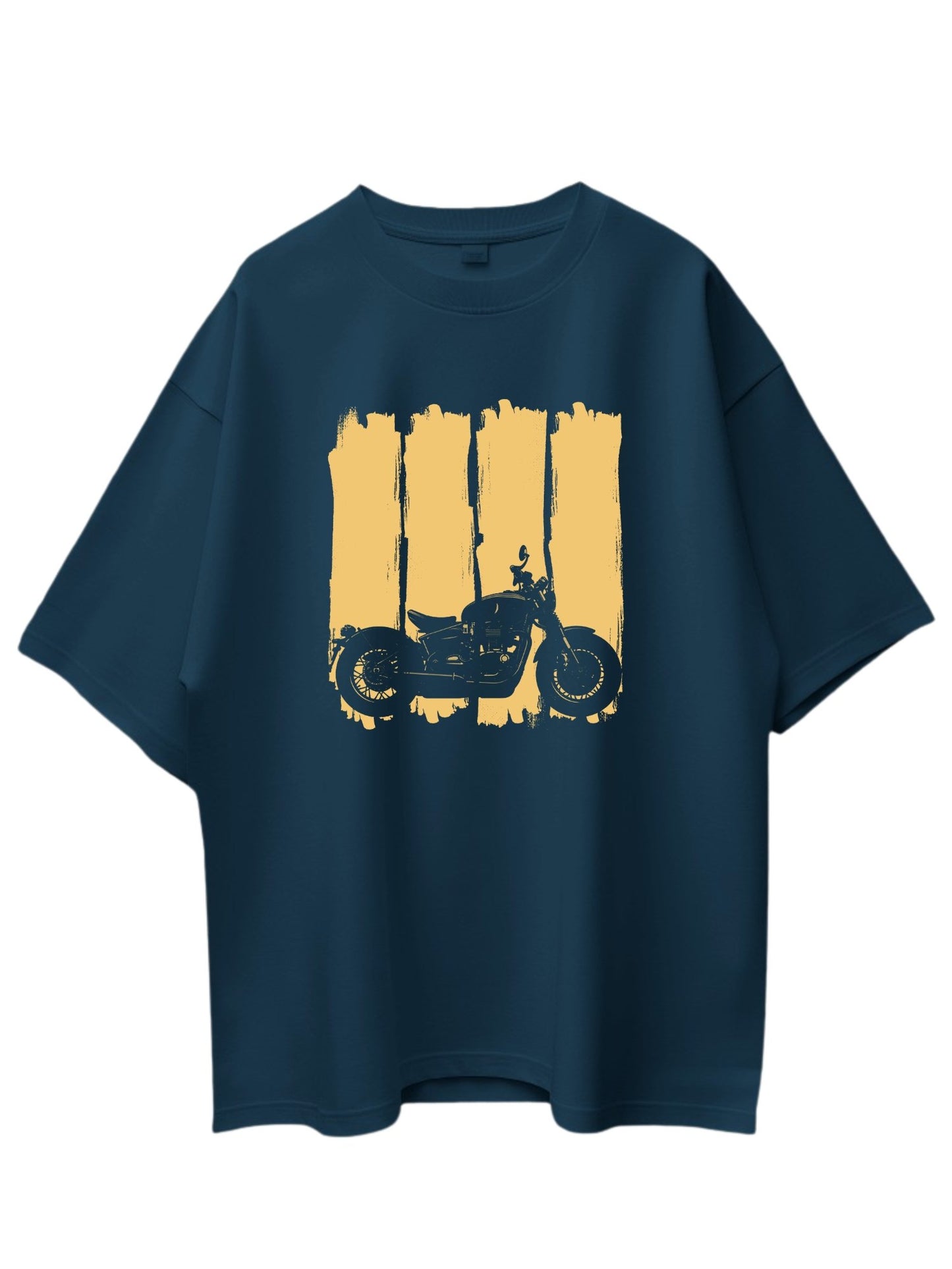 Roads to India® T-Shirt for Men – 100% Cotton Ladakh Motorcycle Rider Half Sleeve Round Neck Graphic Print Tee | Regular & Oversized Fit | 180/220 GSM | S–5XL | Black, Navy Blue