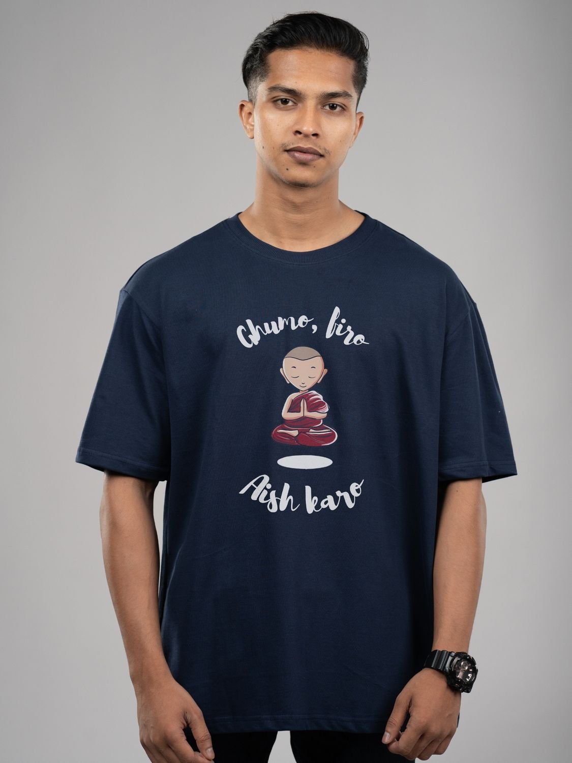 Roads to India® Cotton T-Shirt for Men – Ghumo Firo Graphic Print Tee | Half Sleeve Round Neck | Unisex Regular & Oversized Fit | 180/220 GSM | White, Golden Yellow | S to 5XL