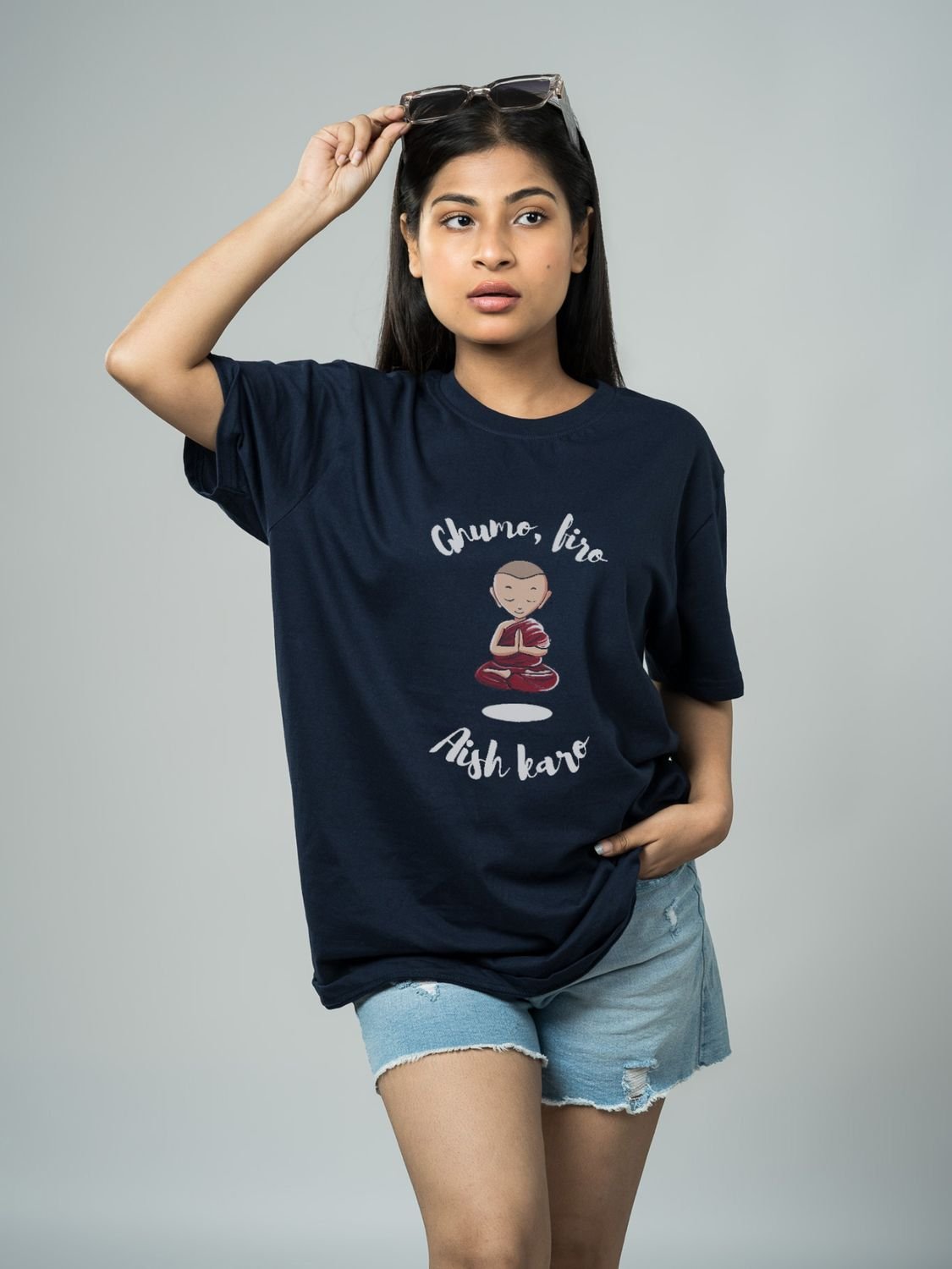 Roads to India® Cotton T-Shirt for Men – Ghumo Firo Graphic Print Tee | Half Sleeve Round Neck | Unisex Regular & Oversized Fit | 180/220 GSM | White, Golden Yellow | S to 5XL