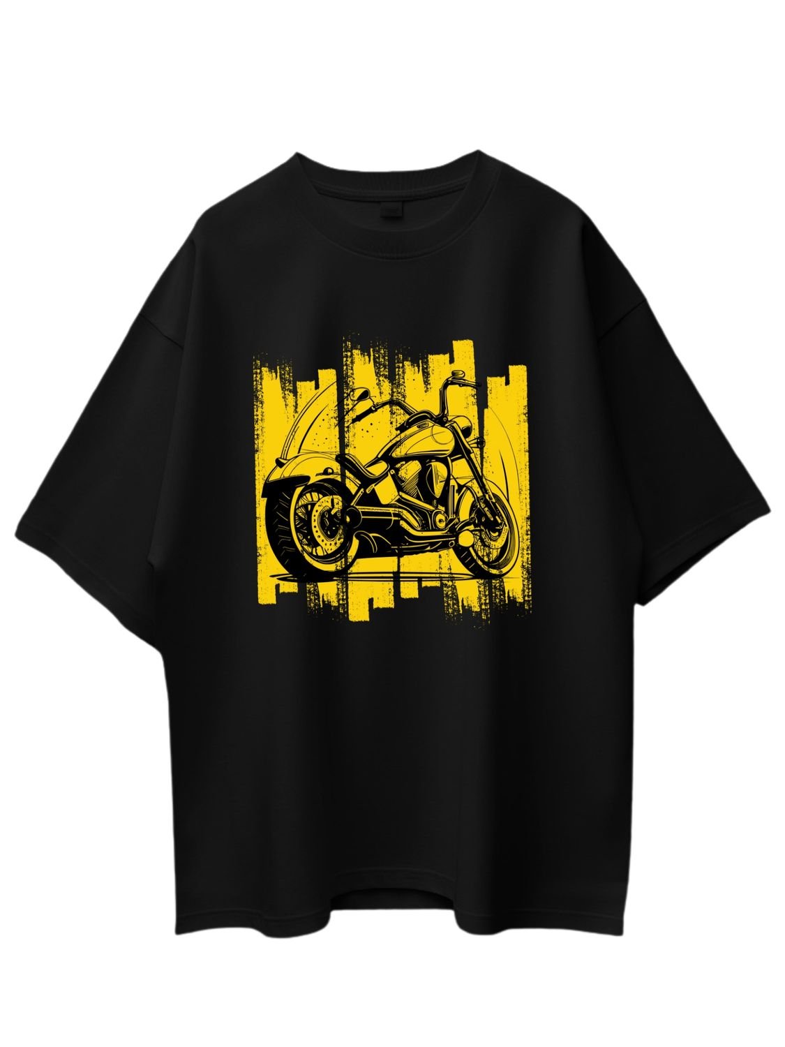 Roads to India® Men's Pure Cotton Travel T-Shirt – Ladakh Rider Graphic Tee Drop Shoulder, Unisex Regular & Oversized | 180/220 GSM | Half Sleeve, Round Neck | Sizes S–5XL | Black, Navy Blue