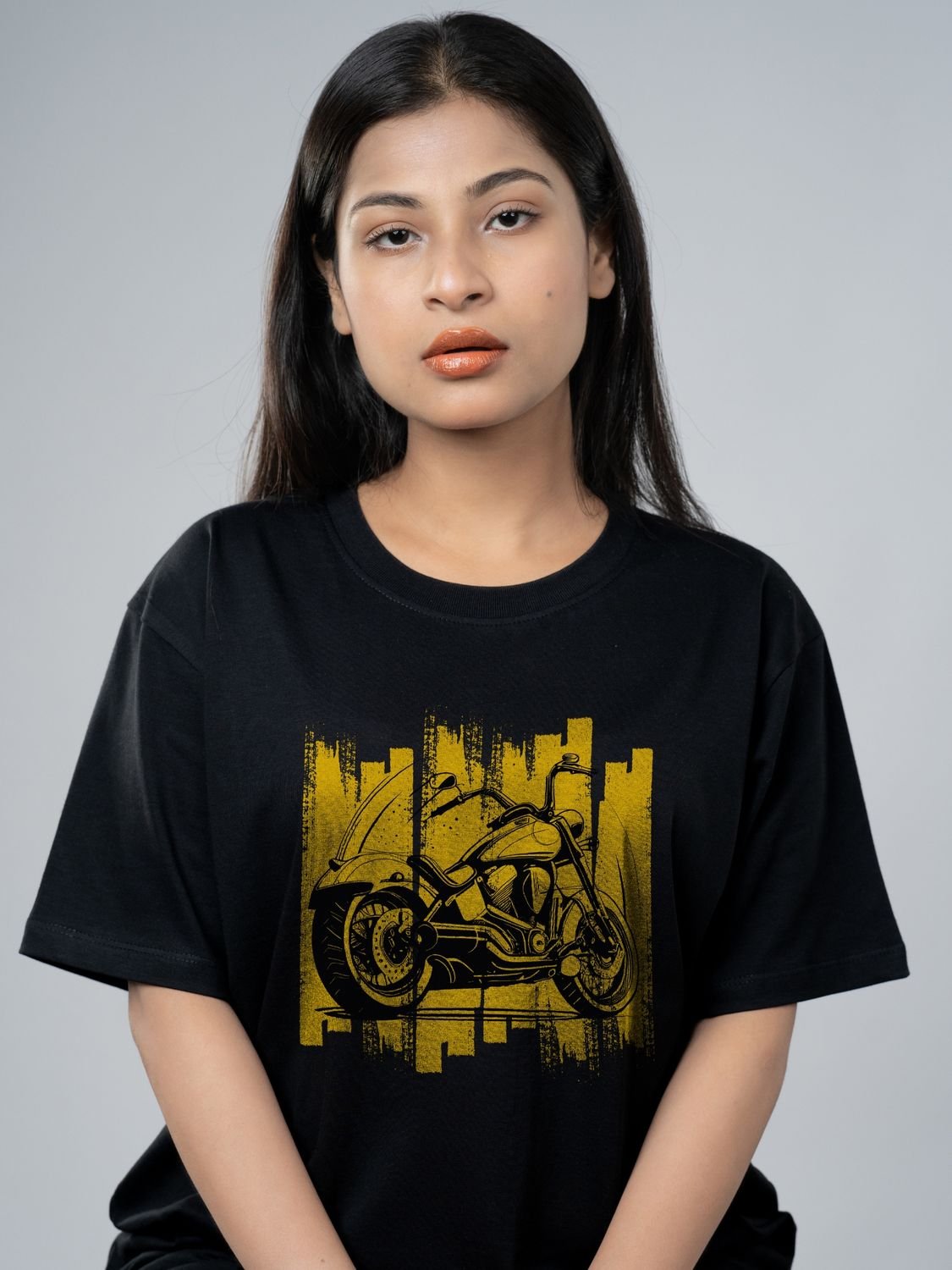 Roads to India® Men's Pure Cotton Travel T-Shirt – Ladakh Rider Graphic Tee Drop Shoulder, Unisex Regular & Oversized | 180/220 GSM | Half Sleeve, Round Neck | Sizes S–5XL | Black, Navy Blue