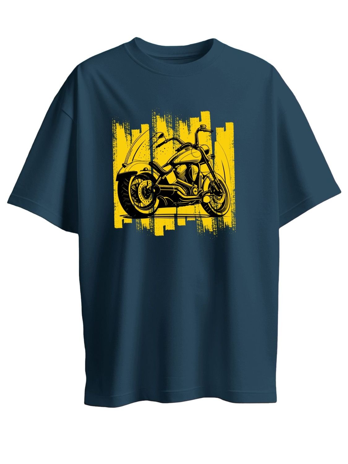 Roads to India® Men's Pure Cotton Travel T-Shirt – Ladakh Rider Graphic Tee Drop Shoulder, Unisex Regular & Oversized | 180/220 GSM | Half Sleeve, Round Neck | Sizes S–5XL | Black, Navy Blue