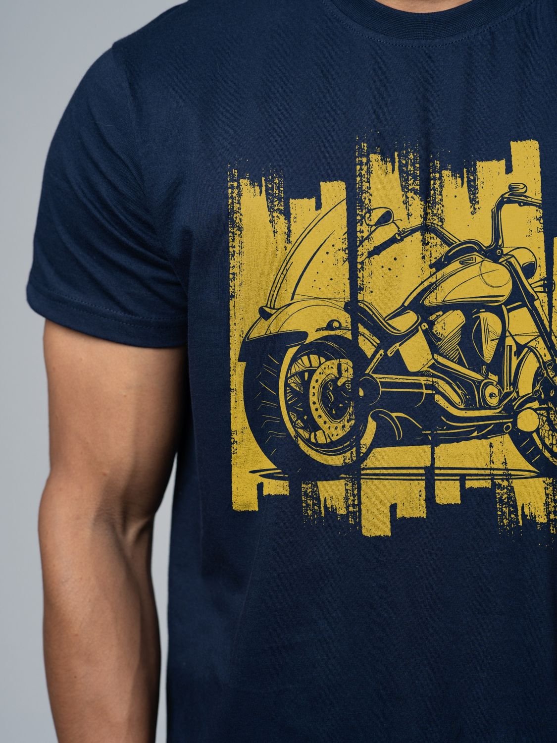 Roads to India® Men's Pure Cotton Travel T-Shirt – Ladakh Rider Graphic Tee Drop Shoulder, Unisex Regular & Oversized | 180/220 GSM | Half Sleeve, Round Neck | Sizes S–5XL | Black, Navy Blue