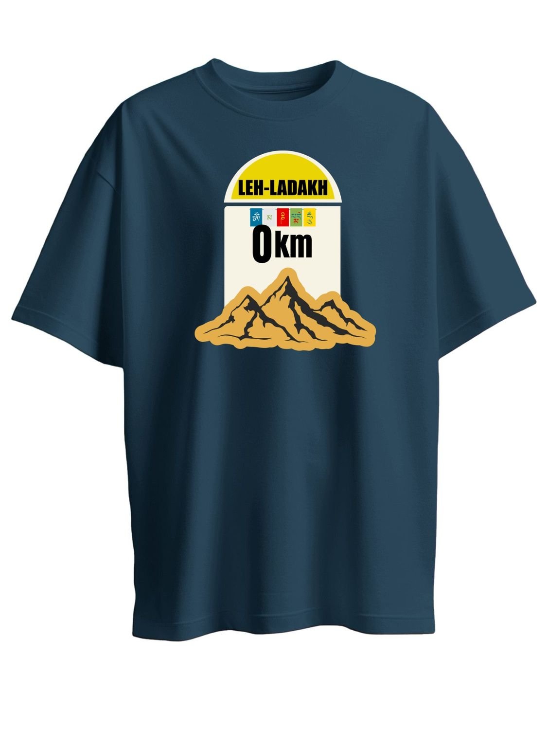 Roads to India® Cotton T-Shirt for Men – Start Your Dream Tour Graphic Print Tee | Half Sleeve Round Neck | Unisex Regular & Oversized Fit | 180/220 GSM | Black, Navy Blue | S to 5XL