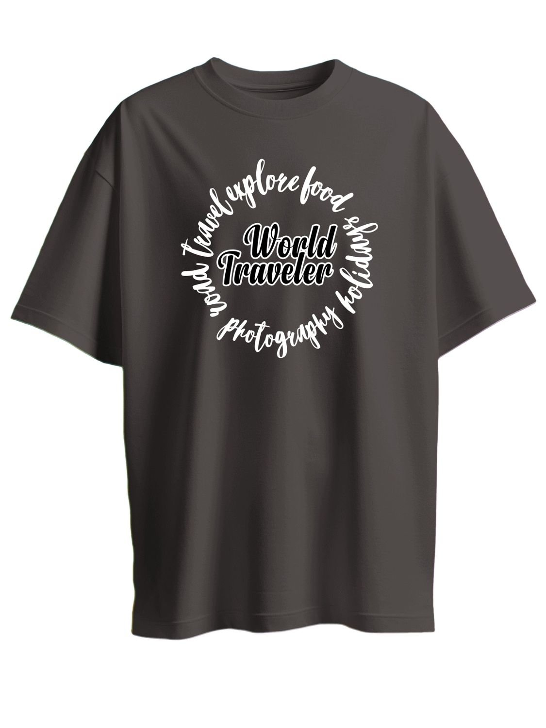 Roads to India® Cotton T-Shirt for Men – World Traveller Graphic Print Tee | Half Sleeve Round Neck | Unisex Regular & Oversized Fit | 180/220 GSM | Grey, Yellow, Navy Blue | S to 5XL