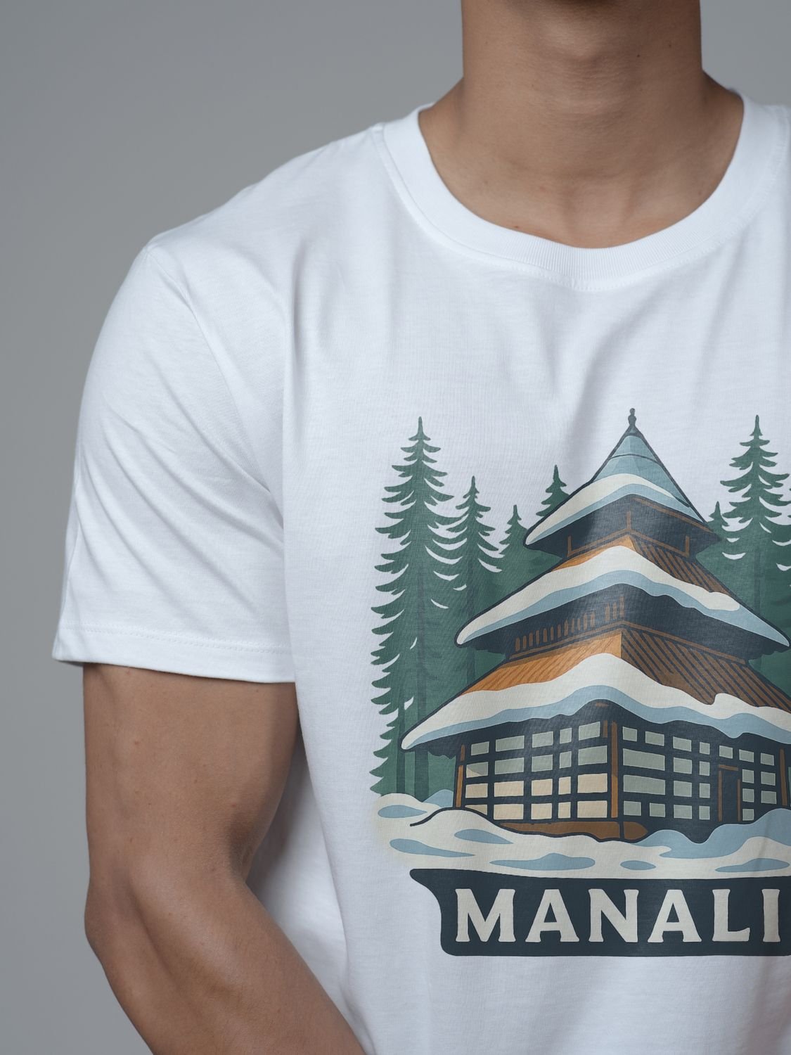 Roads to India® Pure Cotton Regular, Oversized Travel t-shirt for Men - Manali - Unisex Round Neck Printed Casual fit Drop Shoulder 180-220 GSM | S - 5XL | Black, White