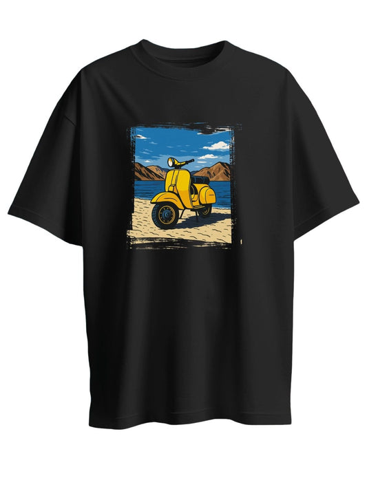 Roads to India® Women's Pure Cotton Travel T-Shirt – Pangong Lake Graphic Tee | Drop Shoulder, Unisex Regular & Oversized | 180/220 GSM | Half Sleeve, Round Neck | S–5XL | Black, Blue, White, Red