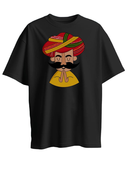 Roads to India® T-Shirt for Men – 100% Cotton Welcome to Rajasthan Unisex Half Sleeve Round Neck Graphic Print Tee | Regular & Oversized Fit | 180/220 GSM | S–5XL | White, Golden Yellow