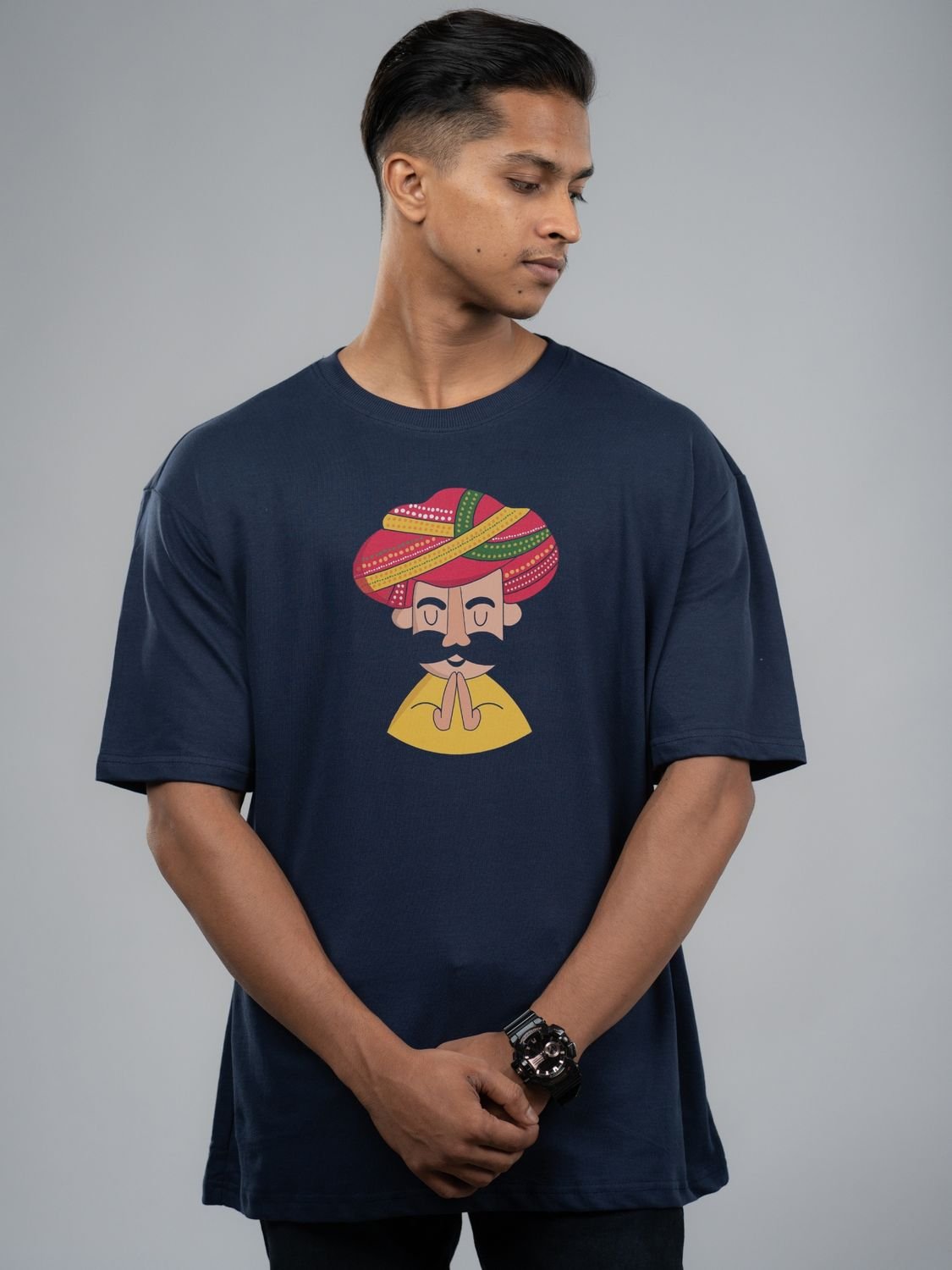 Roads to India® T-Shirt for Men – 100% Cotton Welcome to Rajasthan Unisex Half Sleeve Round Neck Graphic Print Tee | Regular & Oversized Fit | 180/220 GSM | S–5XL | White, Golden Yellow