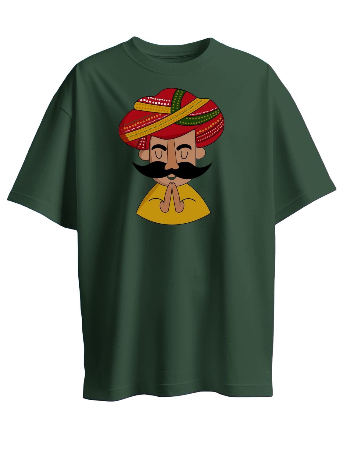 Roads to India® T-Shirt for Men – 100% Cotton Welcome to Rajasthan Unisex Half Sleeve Round Neck Graphic Print Tee | Regular & Oversized Fit | 180/220 GSM | S–5XL | White, Golden Yellow