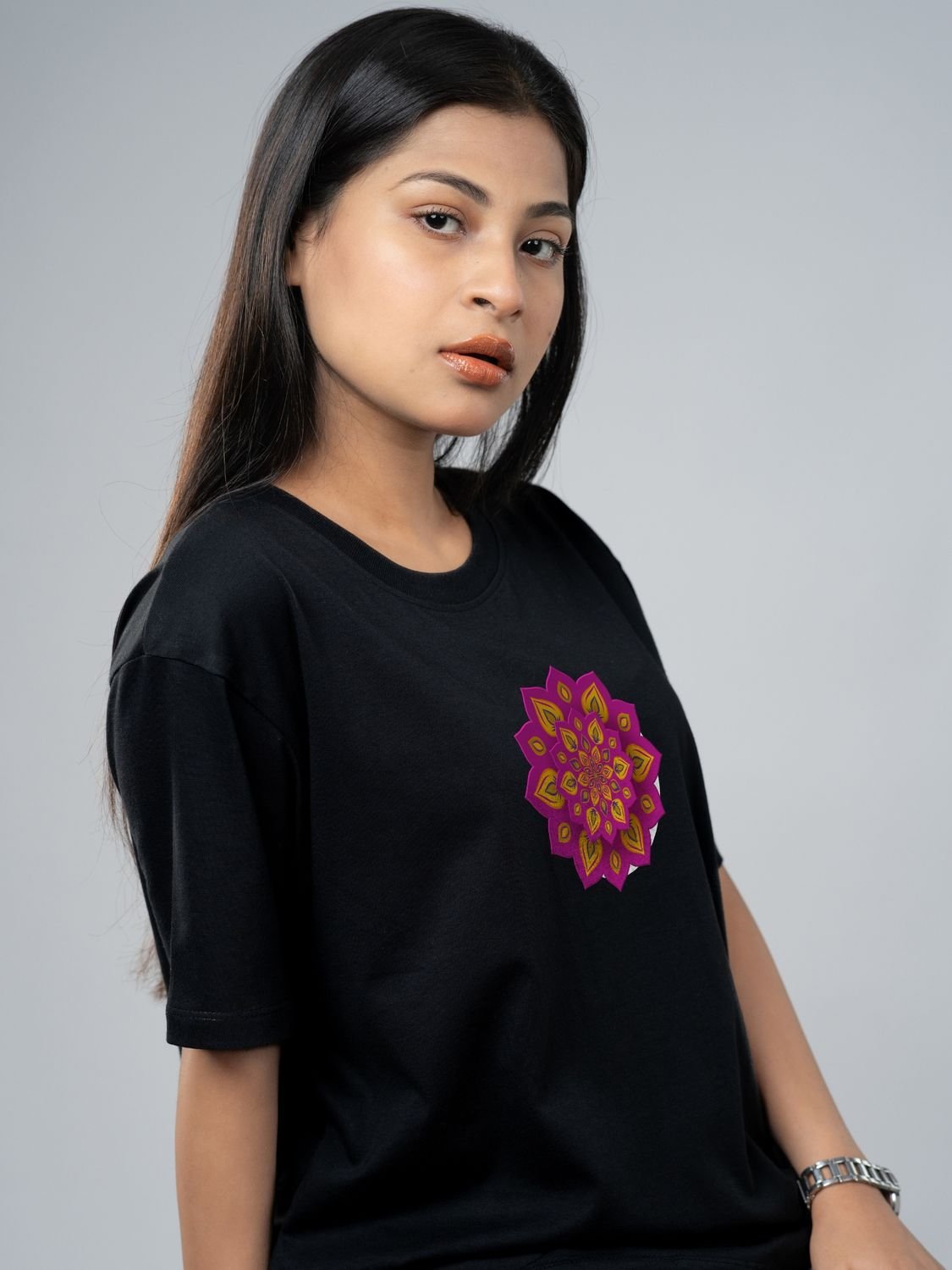 Roads to India® T-Shirt for Men – 100% Cotton Rangoli Half Sleeve Round Neck Graphic Print Tee | Unisex Regular & Oversized Fit | 180/220 GSM | S–5XL | Black, Navy Blue, Olive Green, Yellow, White