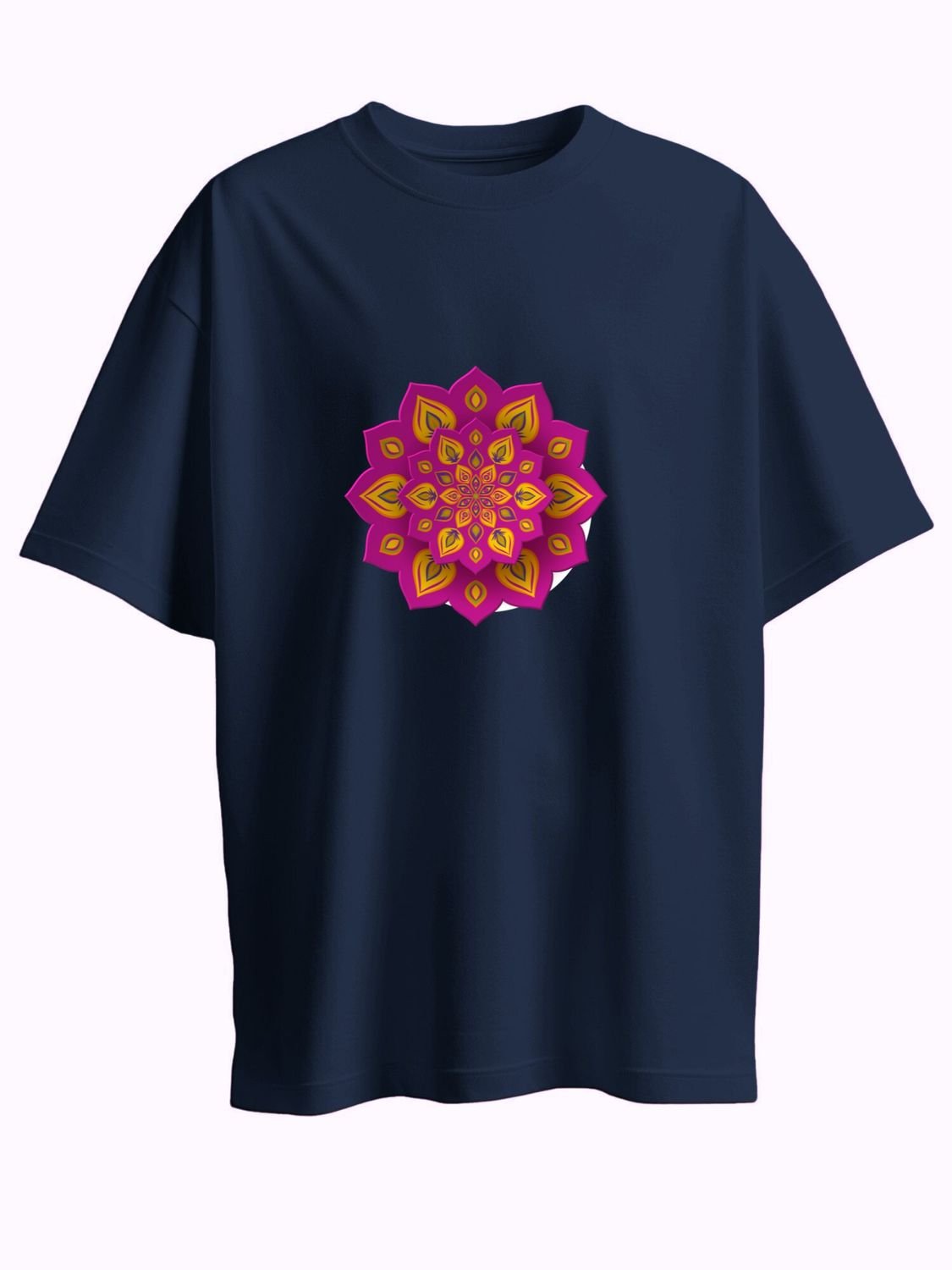 Roads to India® T-Shirt for Men – 100% Cotton Rangoli Half Sleeve Round Neck Graphic Print Tee | Unisex Regular & Oversized Fit | 180/220 GSM | S–5XL | Black, Navy Blue, Olive Green, Yellow, White