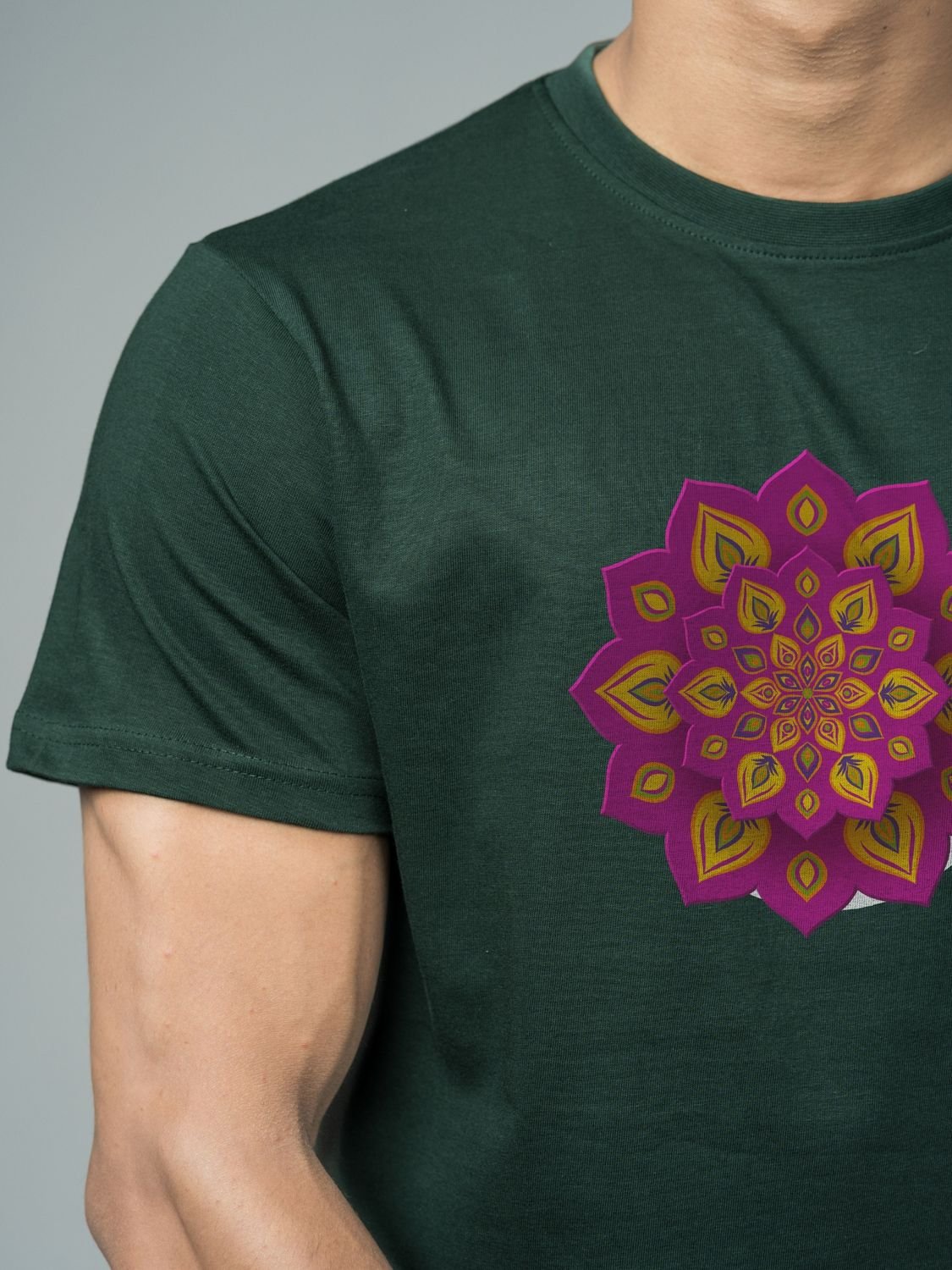Roads to India® T-Shirt for Men – 100% Cotton Rangoli Half Sleeve Round Neck Graphic Print Tee | Unisex Regular & Oversized Fit | 180/220 GSM | S–5XL | Black, Navy Blue, Olive Green, Yellow, White