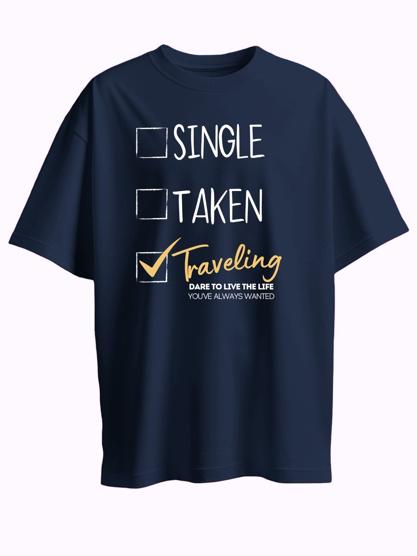 Roads to India® Cotton T-Shirt for Men – Single, Taken Graphic Print Tee | Half Sleeve Round Neck | Unisex Regular & Oversized Fit | 180/220 GSM | Navy Blue, Black, Red | S to 5XL