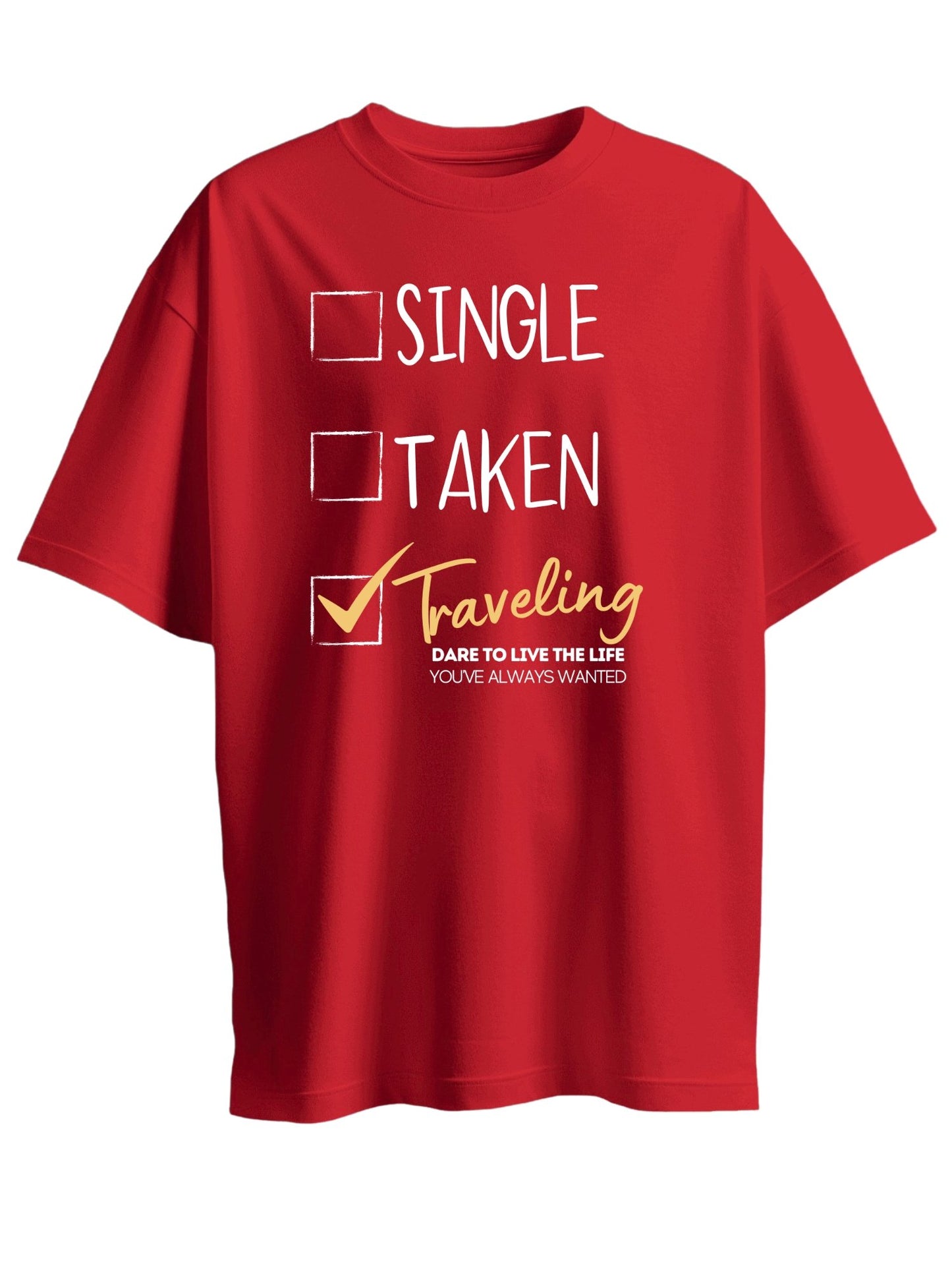 Roads to India® Cotton T-Shirt for Men – Single, Taken Graphic Print Tee | Half Sleeve Round Neck | Unisex Regular & Oversized Fit | 180/220 GSM | Navy Blue, Black, Red | S to 5XL