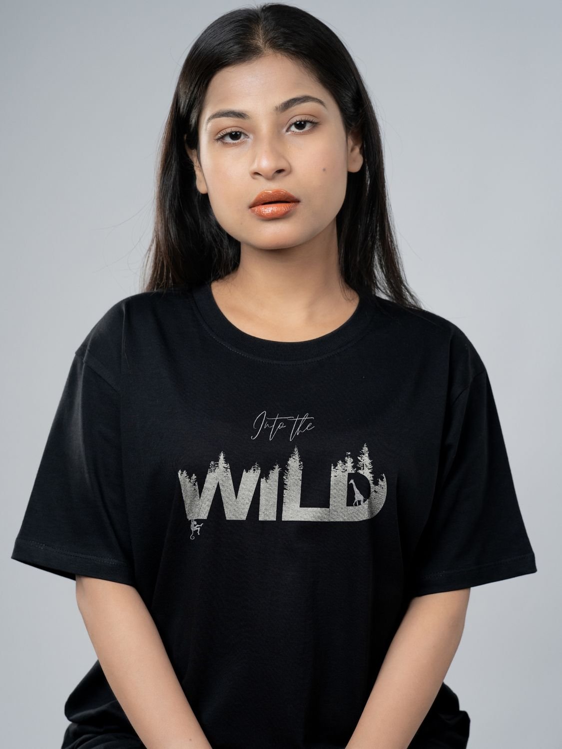Roads to India® Men's Cotton Casual T-Shirt – Into The Wild Graphic Tee | Unisex Fit (Regular & Oversized) | 180/220 GSM | Half Sleeve, Round Neck | S–5XL | White, Black