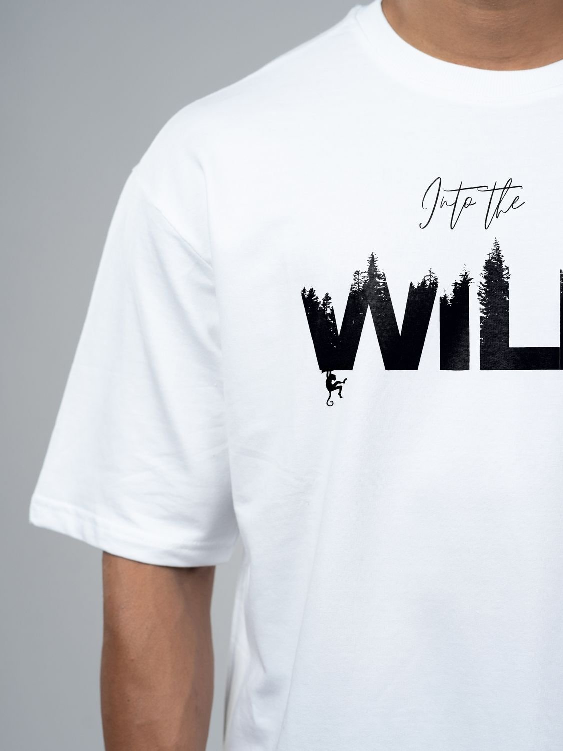 Roads to India® Men's Cotton Casual T-Shirt – Into The Wild Graphic Tee | Unisex Fit (Regular & Oversized) | 180/220 GSM | Half Sleeve, Round Neck | S–5XL | White, Black