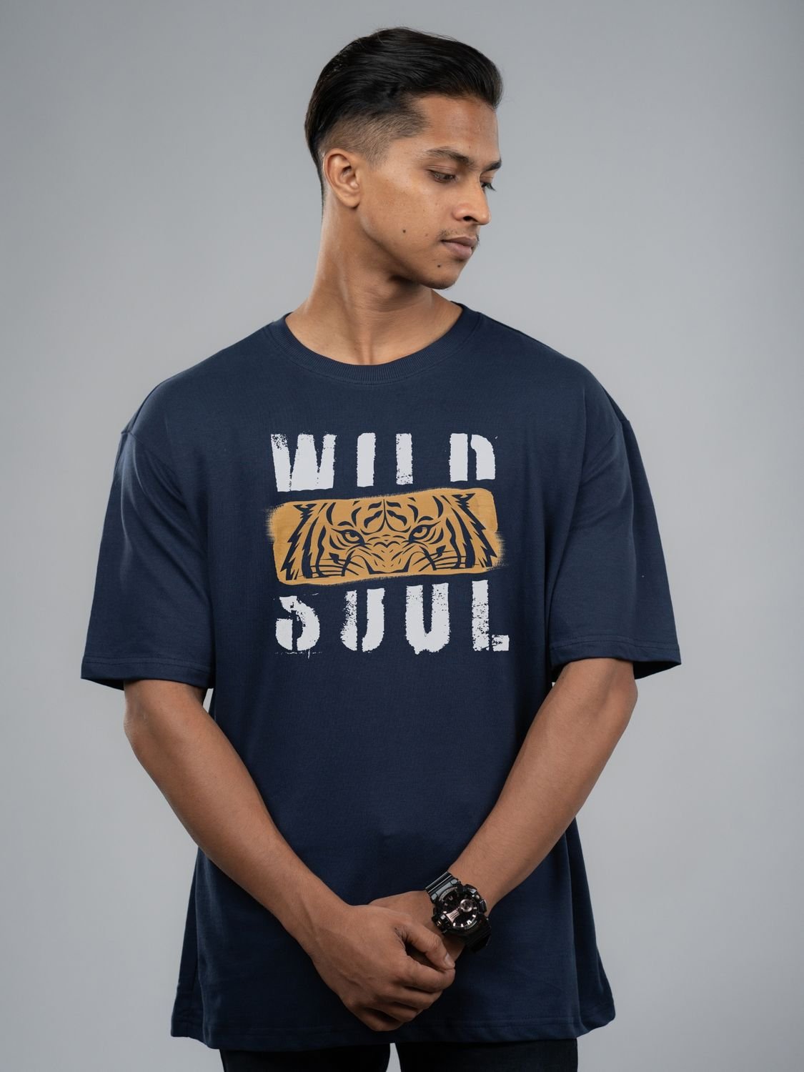 Roads to India® Men's Cotton Casual T-Shirt – Wild Soul Graphic Tee | Unisex Fit (Regular & Oversized) | 180/220 GSM | Half Sleeve, Round Neck | S–5XL | Black, Navy Blue, White