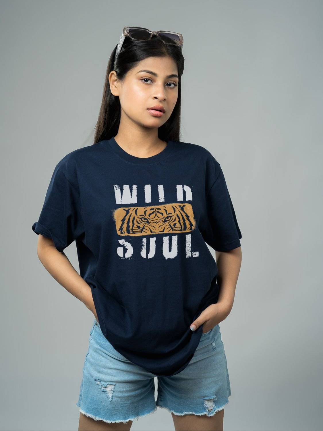 Roads to India® Men's Cotton Casual T-Shirt – Wild Soul Graphic Tee | Unisex Fit (Regular & Oversized) | 180/220 GSM | Half Sleeve, Round Neck | S–5XL | Black, Navy Blue, White
