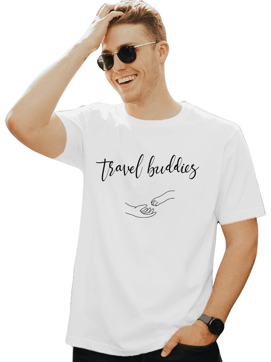 TRAVEL BUDDIES - UNISEX T SHIRT FOR DOG LOVERS - Travel with your companion