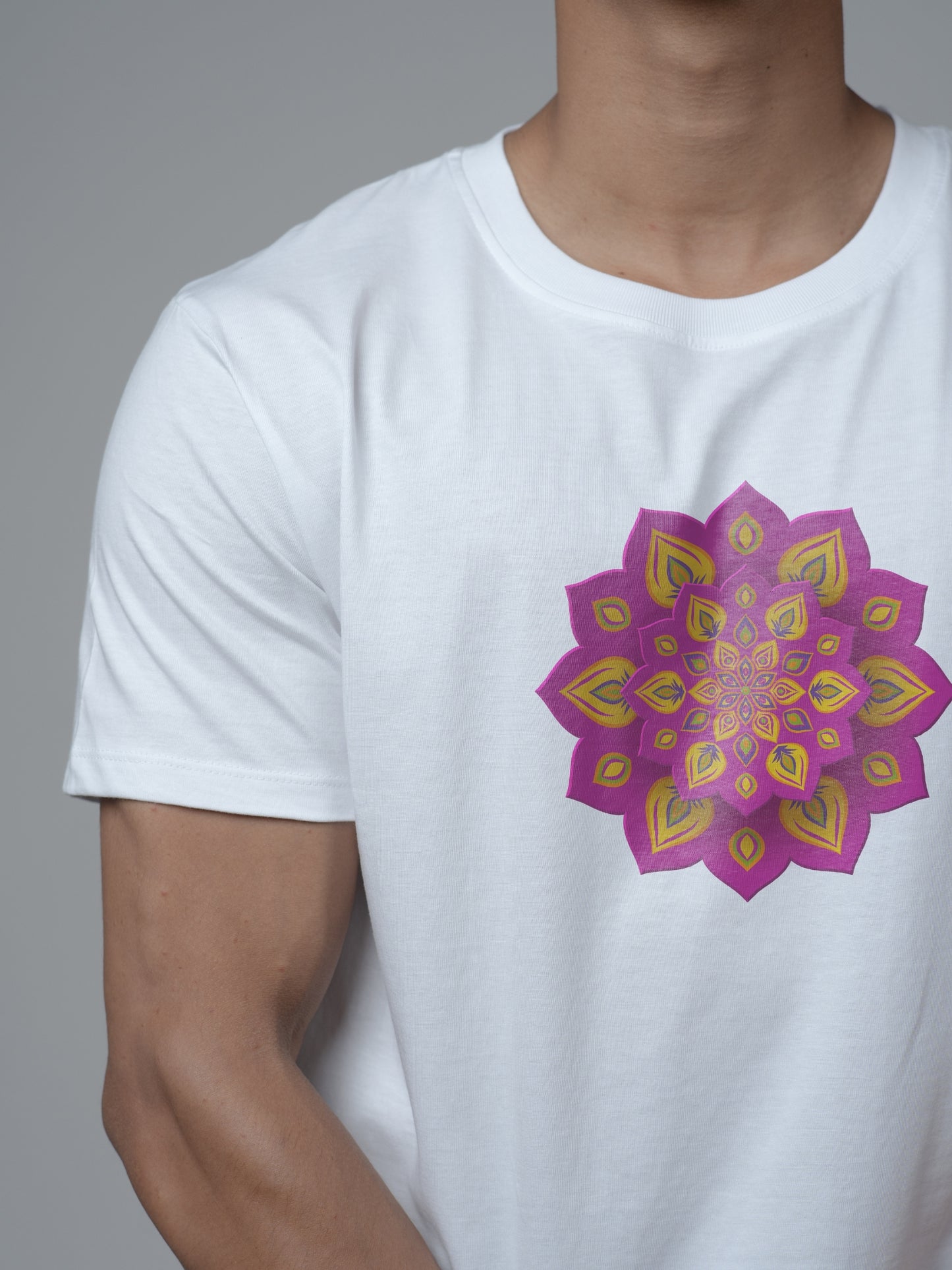 Roads to India® T-Shirt for Men – 100% Cotton Rangoli Half Sleeve Round Neck Graphic Print Tee | Unisex Regular & Oversized Fit | 180/220 GSM | S–5XL | Black, Navy Blue, Olive Green, Yellow, White