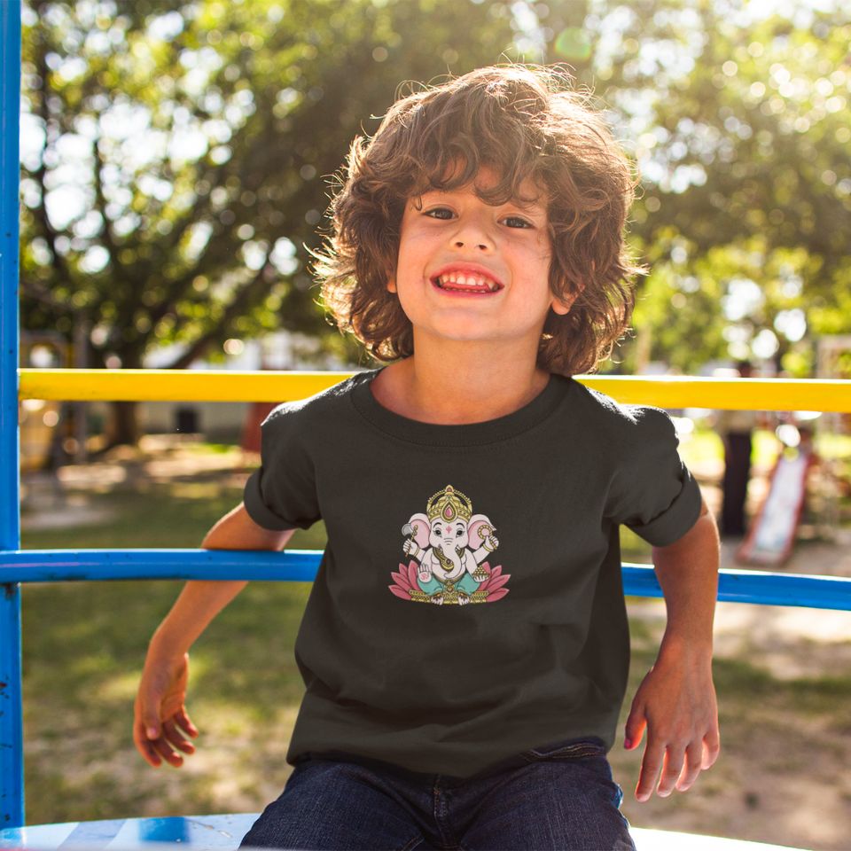 Cute Ganeshji Face - Unisex T-Shirt for Kids (1 to 6 Years) - Premium Quality