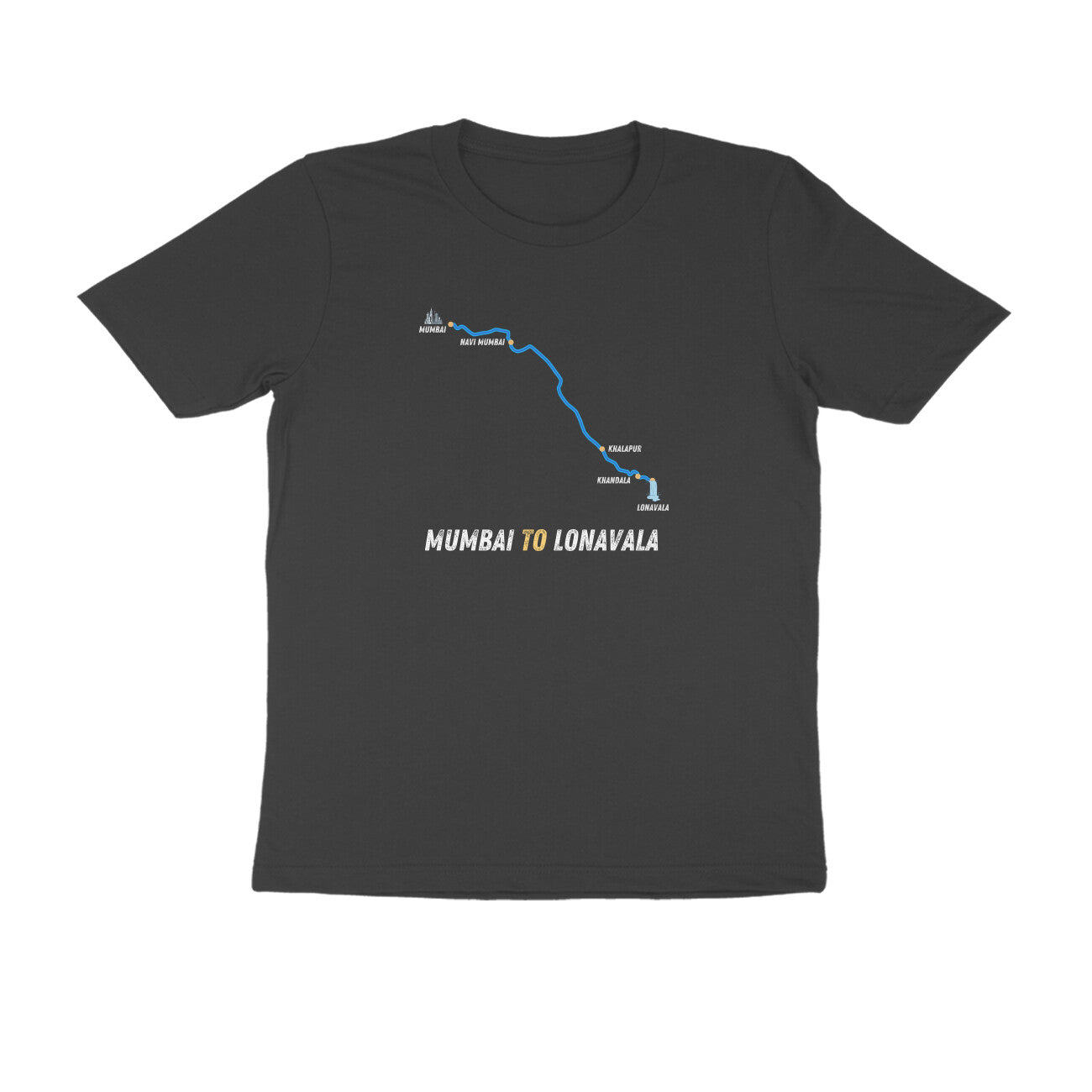 Mumbai to Lonavala Roadmap - Unisex T-Shirt - Make Every Mile Count