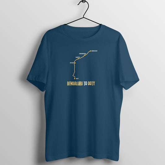 Bengaluru To Ooty Roadmap - Unisex T-Shirt - Make Every Mile Count